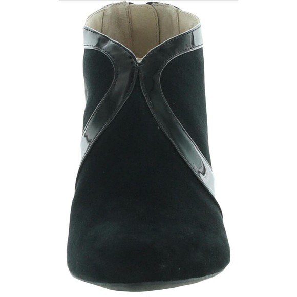 Ankle Booties Black Almond Toe Lifestride Glamour 3 Inch Heel Zip 6.5 M - Picture 2 of 5